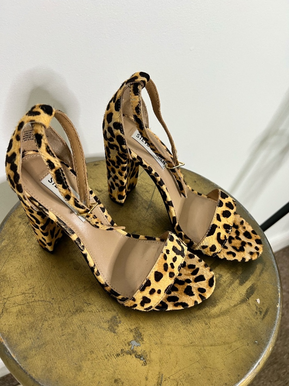 Steve Madden Leopard Print Block Heels Size 7
